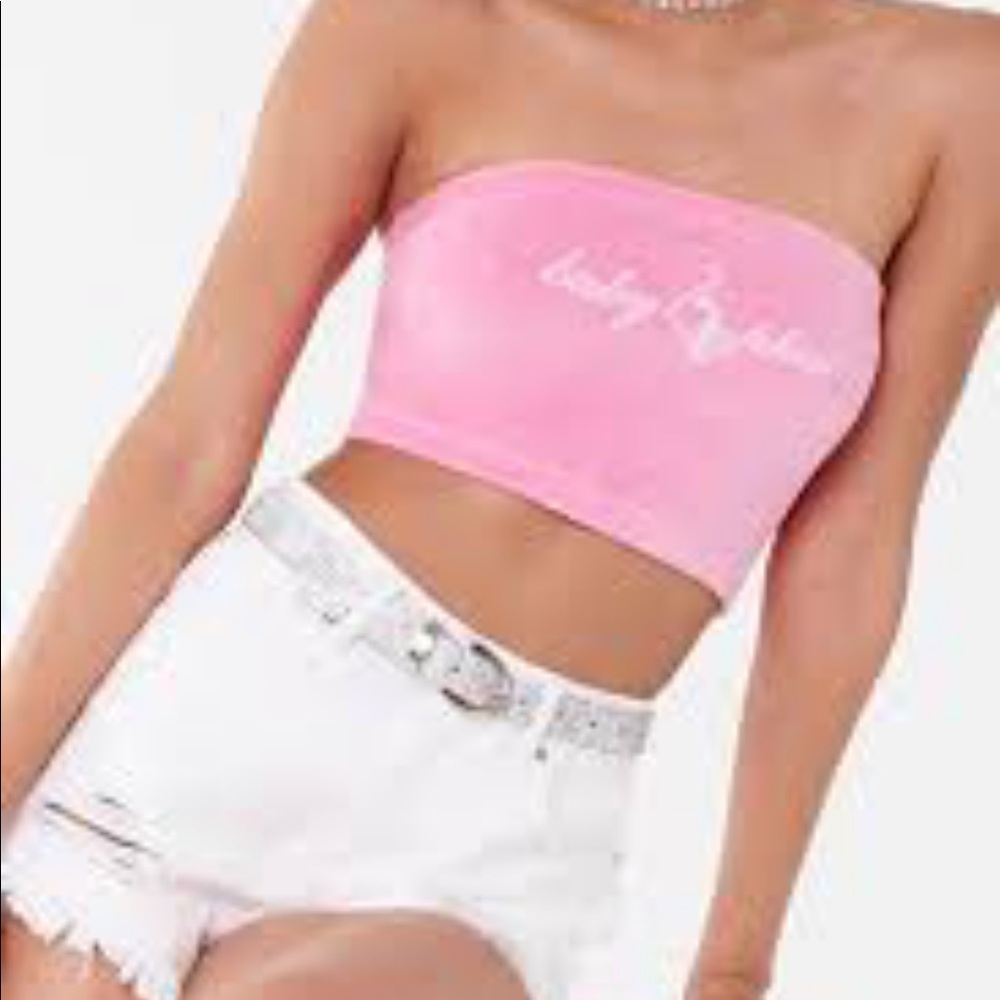 BABY PHAT x FOREVER 21 PINK VELOUR TUBE TOP